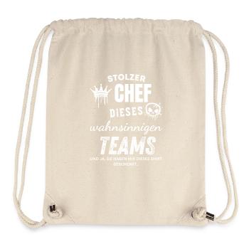 Stolzer Chef des wahnsinnigen Teams Chef Geschenk - Sac à cordon recyclé Stanley/Stella - blanc naturel - Devant