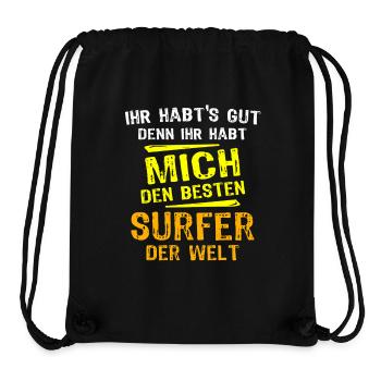 Surfer Geschenk - Stanley/Stella recycelter Gym Bag - Schwarz - Vorne