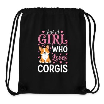 Cœur d’amour cadeau Corgi pour la chienne - Sac à cordon recyclé Stanley/Stella - noir - Devant