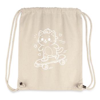 Skateboard Kawaii Cat - Sac à cordon recyclé Stanley/Stella - blanc naturel - Devant