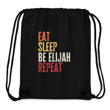Eat Sleep Be Elijah Repeat Retro Name - Stanley/Stella Recycled Gym Bag - black - Front