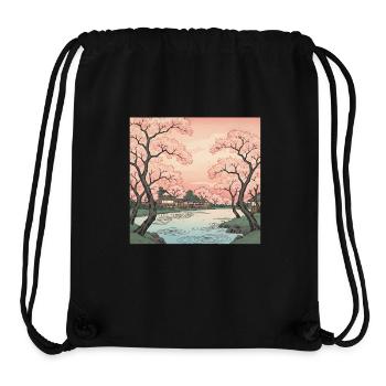 Traditioneller Japanischer Kirschblüten - Stanley/Stella recycelter Gym Bag - Schwarz - Vorne