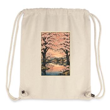 Traditioneller Japanischer Kirschblüten - Stanley/Stella recycelter Gym Bag - Naturweiß - Vorne