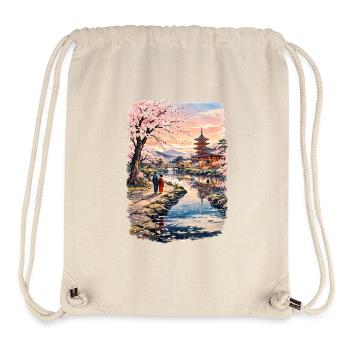 Traditioneller Japanischer Kirschblüten - Stanley/Stella recycelter Gym Bag - Naturweiß - Vorne
