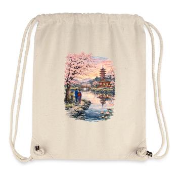 Traditioneller Japanischer Kirschblüten - Stanley/Stella recycelter Gym Bag - Naturweiß - Vorne
