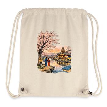 Traditioneller Japanischer Kirschblüten - Stanley/Stella recycelter Gym Bag - Naturweiß - Vorne