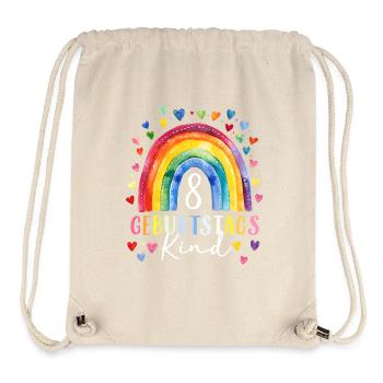 Birthday 8 Girl Rainbow Eight Years Old - Stanley/Stella Recycled Gym Bag - natural - Front