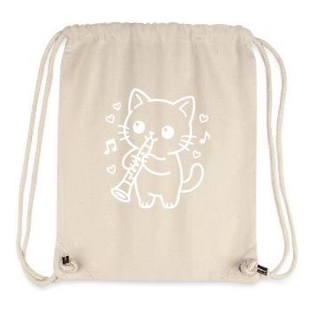 Kawaii Cat Clarinet - Stanley/Stella Recycled Gym Bag - natural - Front