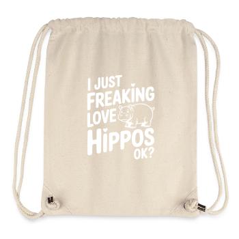 Ich liebe Nilpferde einfach verdammt nochmal, okay? - Stanley/Stella recycelter Gym Bag - Naturweiß - Vorne