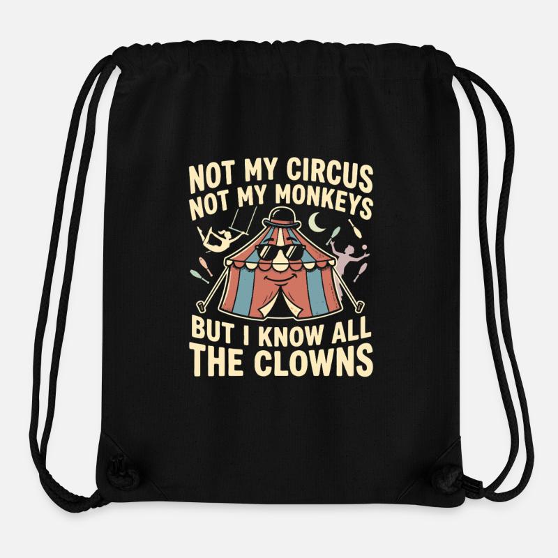 Pas mon cirque, pas mes singes, je sais - Sac à cordon recyclé Stanley/Stella - noir