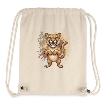 Wütende Wildkatze Cartoon Druck - Stanley/Stella recycelter Gym Bag - Naturweiß - Vorne