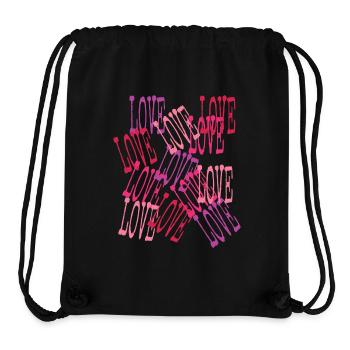 Love Cascading Romantic Lettering - Stanley/Stella Recycled Gym Bag - black - Front