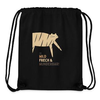 Sei wild French & Wunderbar Katze - Stanley/Stella recycelter Gym Bag - Schwarz - Vorne