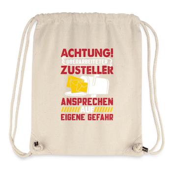 Briefträger ACHTUNG ÜBERARBEITETER ZUSTELLER - Stanley/Stella recycelter Gym Bag - Naturweiß - Vorne