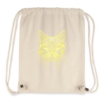Katzen Portrait Gold Optik – Edles Katzen Gesicht - Stanley/Stella recycelter Gym Bag - Naturweiß - Vorne