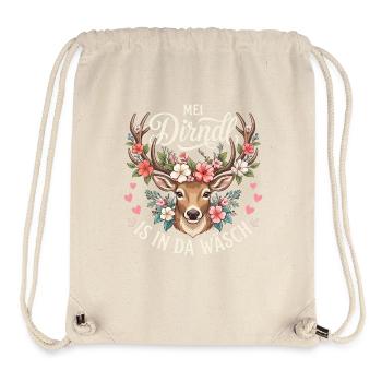 Trachtenshirt Damen Dirndl Shirt Trachten Oberteil - Stanley/Stella recycelter Gym Bag - Naturweiß - Vorne