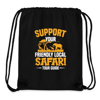 Safari-Guide Reisekostüm Afrikanisch - Stanley/Stella recycelter Gym Bag - Schwarz - Vorne