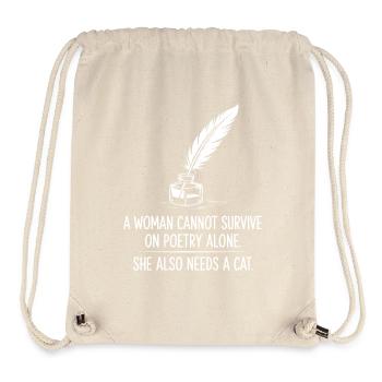 Poesie und Katzen - Stanley/Stella recycelter Gym Bag - Naturweiß - Vorne