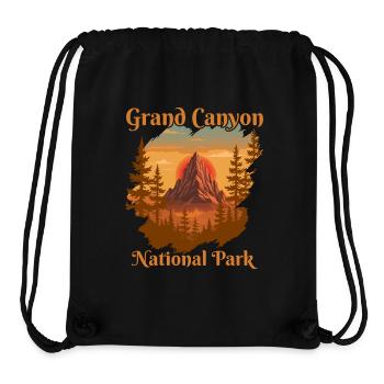 Parc national du Grand Canyon - Sac à cordon recyclé Stanley/Stella - noir - Devant