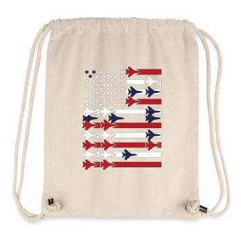 Jet Fighter USA Flag – Pilot Airplane - Stanley/Stella Recycled Gym Bag - natural - Front