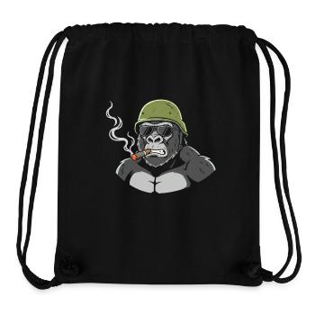 Gorilla Commando avec un cigare - Sac à cordon recyclé Stanley/Stella - noir - Devant