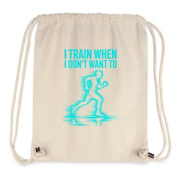 Je m’entraîne même quand je n’en ai pas envie – coureur - Sac à cordon recyclé Stanley/Stella - blanc naturel - Devant