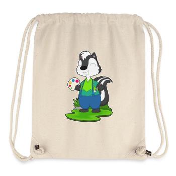 Skunk Painter Brush Painting - Stanley/Stella Recycled Gym Bag - natural - Front