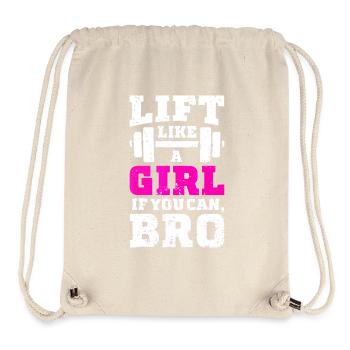 Entraîne comme une fille si tu peux, mec gym - Sac à cordon recyclé Stanley/Stella - blanc naturel - Devant