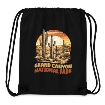 Parc national du Grand Canyon Rétro Vintage - Sac à cordon recyclé Stanley/Stella - noir - Devant