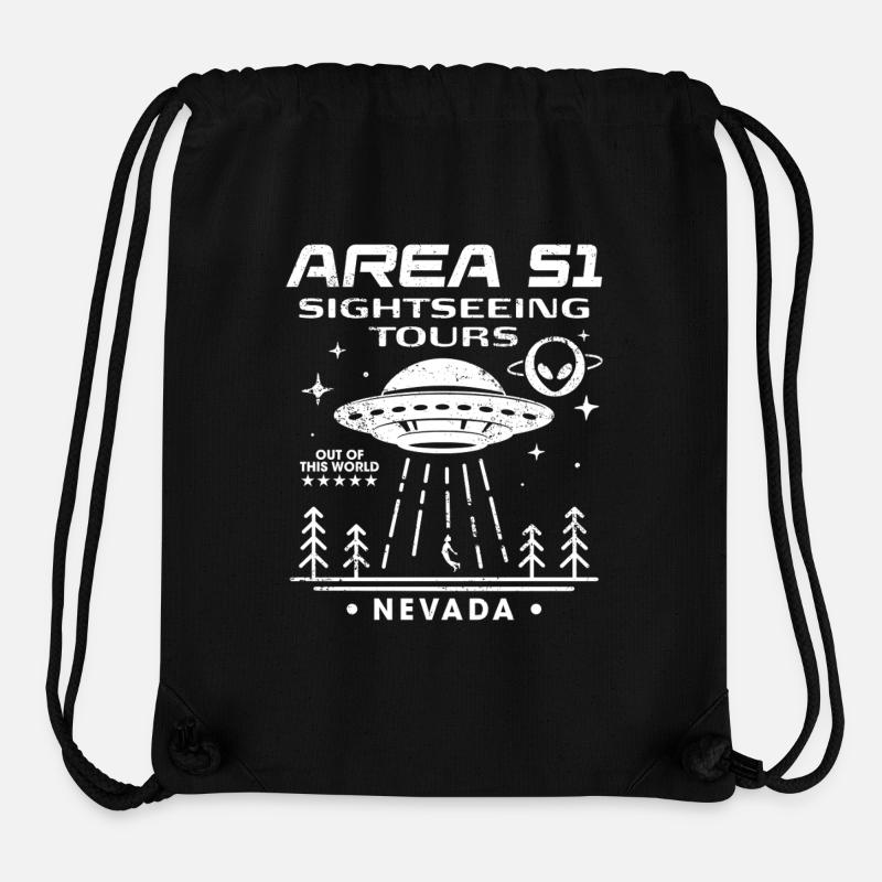 Visites touristiques de la zone 51 - Sac à cordon recyclé Stanley/Stella - noir