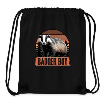 Funny Animal Badger - Stanley/Stella Recycled Gym Bag - black - Front
