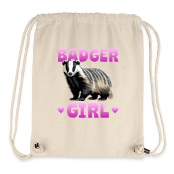 Funny Animal Badger - Stanley/Stella Recycled Gym Bag - natural - Front