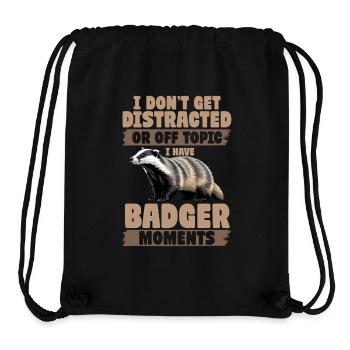 Funny Animal Badger - Stanley/Stella Recycled Gym Bag - black - Front