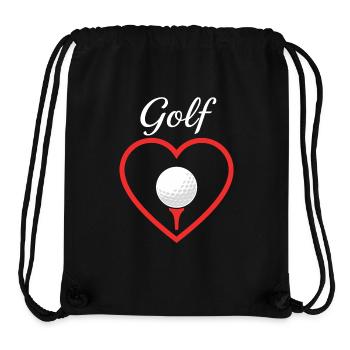 Golf Herz Liebe Golfsport - Stanley/Stella recycelter Gym Bag - Schwarz - Vorne