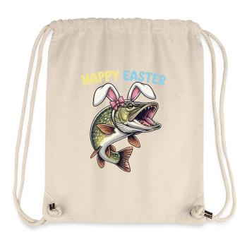 brochet de Pâques aux oreilles de lapin - Sac à cordon recyclé Stanley/Stella - blanc naturel - Devant