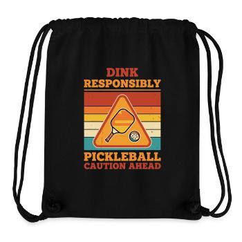 Pickleball Dink Prudent Prudent Drôle - Sac à cordon recyclé Stanley/Stella - noir - Devant