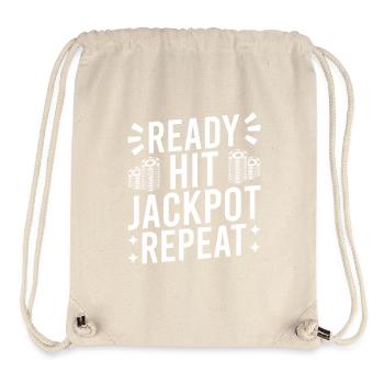 Casino Gambler Ready Hit Jackpot Repeat Gambling - Stanley/Stella Recycled Gym Bag - natural - Front