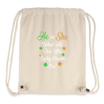Révélation du sexe de la fête de bébé : la Saint-Patrick - Sac à cordon recyclé Stanley/Stella - blanc naturel - Devant