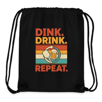 Pickleball Dink Drink Repeat Joueur drôle - Sac à cordon recyclé Stanley/Stella - noir - Devant