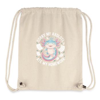 Axolotl hat meine Hausaufgaben gefressen. - Stanley/Stella recycelter Gym Bag - Naturweiß - Vorne