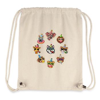 Animals Zoo Party Jungle Zoo Birthday Party - Stanley/Stella Recycled Gym Bag - natural - Front