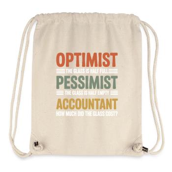 Optimist, Pessimist, Buchhalter, Glaskosten lustig, lustig - Stanley/Stella recycelter Gym Bag - Naturweiß - Vorne