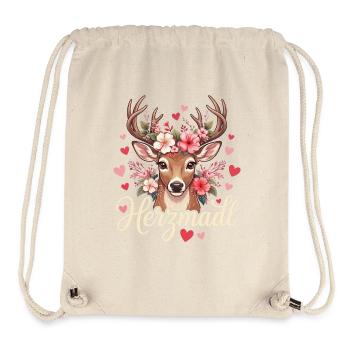 Trachtenshirt Damen Herzmadl T-Shirt Trachten - Stanley/Stella recycelter Gym Bag - Naturweiß - Vorne