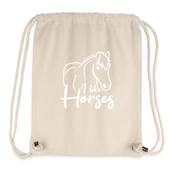 J’aime les chevaux - Sac à cordon recyclé Stanley/Stella - blanc naturel - Devant