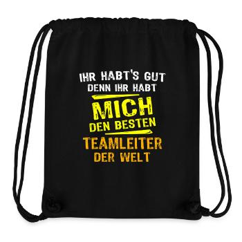 Teamleiter Geschenk - Stanley/Stella recycelter Gym Bag - Schwarz - Vorne