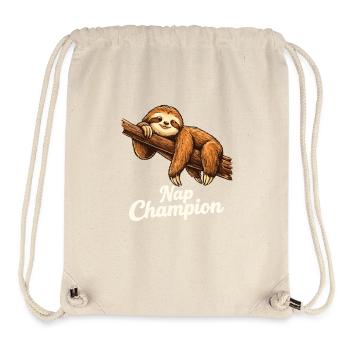 Nap Champion Sloth Shirt Funny Lazy Gift - Stanley/Stella recycelter Gym Bag - Naturweiß - Vorne