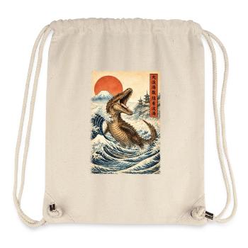 Mosasaurus Dinosaur Lover Japanese Wave - Stanley/Stella Recycled Gym Bag - natural - Front