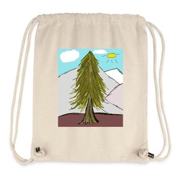 Forêt de conifères sur le soleil de la montagne - Sac à cordon recyclé Stanley/Stella - blanc naturel - Devant