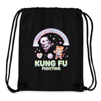 Kawaii Panda Tiger Kung Fu Fighting Pastell - Stanley/Stella recycelter Gym Bag - Schwarz - Vorne