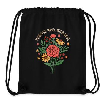 Positive Mind Wild Soul Floral Design - Stanley/Stella Recycled Gym Bag - black - Front
